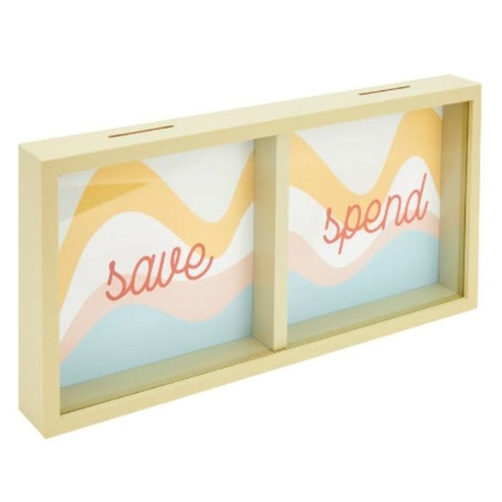 XO, SIENNA Save & Spend Stash Shadow Box‎ Piggy Bank (BRAND-NEW IN BOX!)